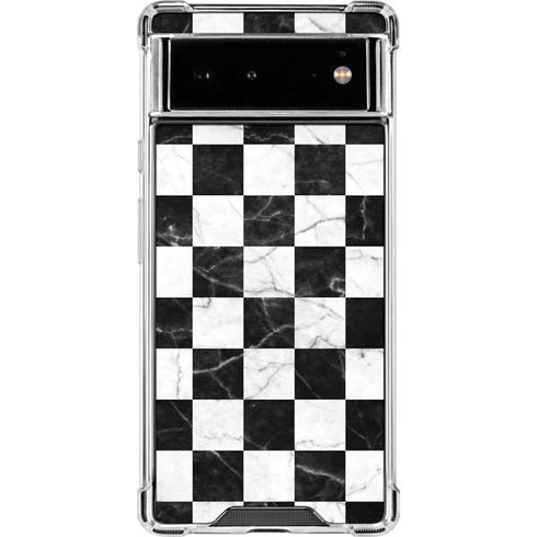 Checkered Marble Google Pixel 6 Clear Case
